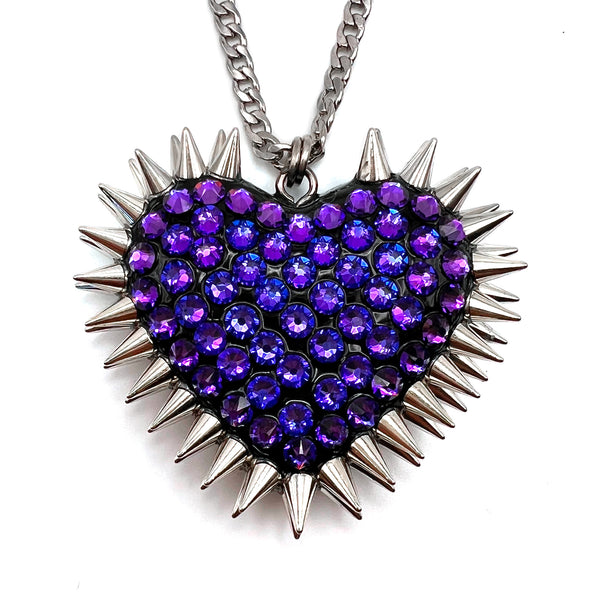 Buy Purple Heart Necklace Crystal Bridesmaids Jewelry: Romantic Victorian  Swarovski Purple Crystal Heart Necklace Prom Bridal Wedding Jewelry Online  in India - Etsy
